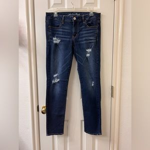 American Eagle Dark Wash Distressed Jeans